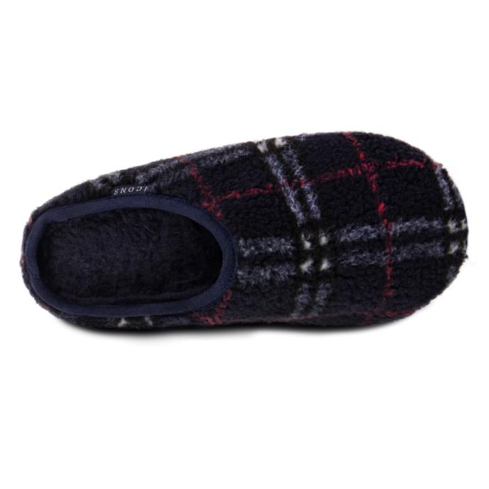 totes Mens Icons Borg Check Mule Slippers With EVA Sole Navy Check Extra Image 5